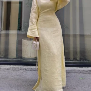 Women's Summer Long Dresses Blue Pink Yellow