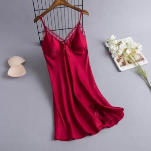 Sexy Pajamas Women's Silk Suspender Nightdress Ladies Spring And Summer Ice Silk Thin Halter Home Service Satin Night Dresses