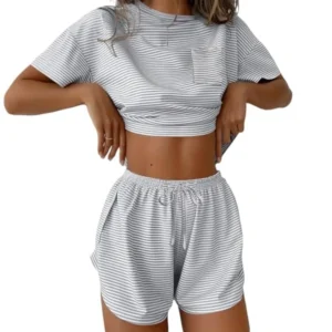 Womens Pajama Sets Sexy Lounge Sets Side Split Short Pj Sets Cute Pjs 2 Piece Comfy Sleepwear Loungewear